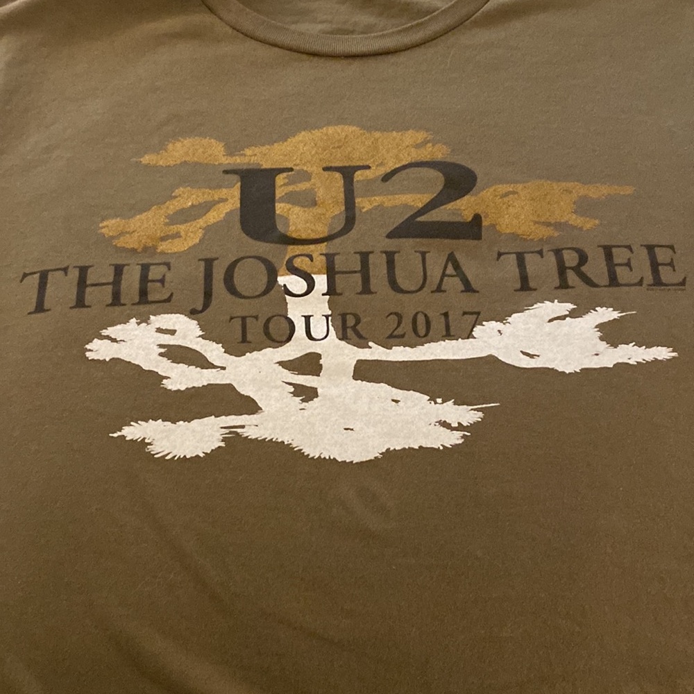 Continental Clothing olive green U-2 band cotton t-shirt of U-2 Joshua 2017 Tour